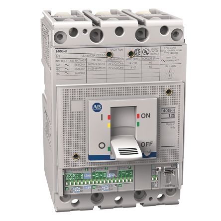 Allen Bradley, 10 to 3000 A, 140 g Molded Case Circuit Breaker 3-Pole 25A, Breaking Capacity 35 kA, DIN Rail