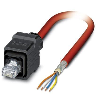 Phoenix Contact VS, 5 m Cat5 Ethernet Cable, Red, Shielded Screened Polyvinyl Chloride Sheath