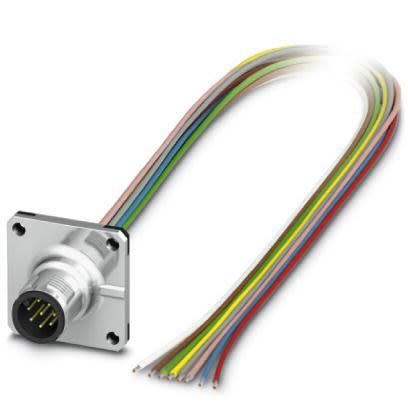 Phoenix Contact Male 8 way M12 to Sensor Actuator Cable, 500 mm