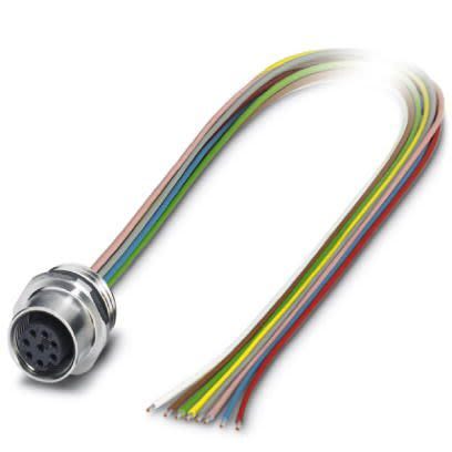 Phoenix Contact Female 8 way M12, Straight to Free Cable End Sensor Actuator Cable, 500 mm
