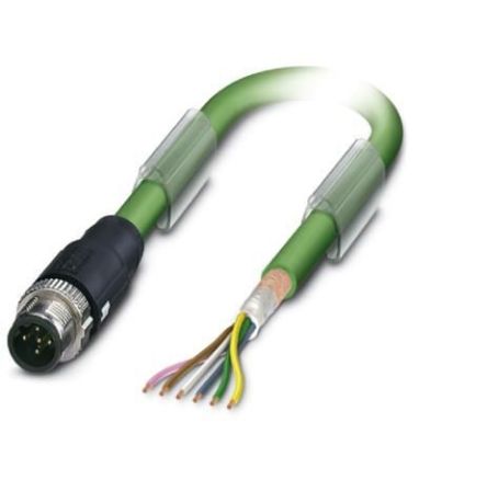Phoenix Contact Male 5 way M12, Straight to Free Cable End Bus Cable, 5 m