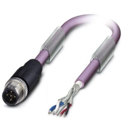 Phoenix Contact Male 5 way M12, Straight to Bus Cable, 500 mm