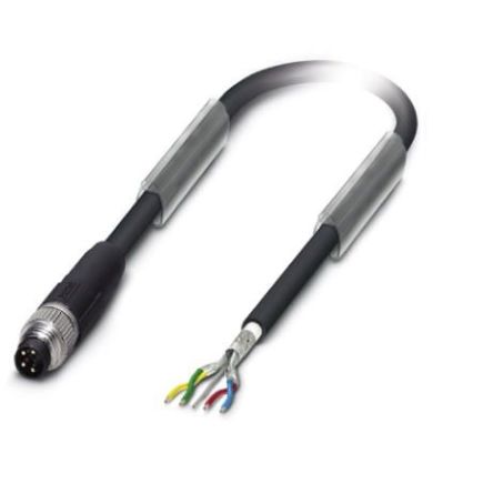 Phoenix Contact Male 4 way M8, Straight to Free Cable End Bus Cable, 15 m