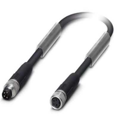 Phoenix Contact Male 4 way M8, Straight to Female 4 way M8 Bus Cable, 15 m