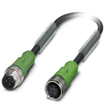 Phoenix Contact Female 4 way M8, Straight to Male 4 way M8, Straight Sensor Actuator Cable, 3 m