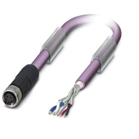 Phoenix Contact Female 5 way M8, Straight to Straight Socket M8 Bus Cable, 5 m