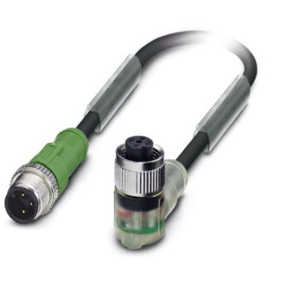 Phoenix Contact Male 3 way Straight M12 to Female 3 way M12 Sensor Actuator Cable, 300 mm