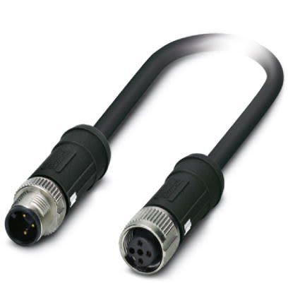 Phoenix Contact Male 3 way M12, Straight to Female 3 way M12 Sensor Actuator Cable, 2 m