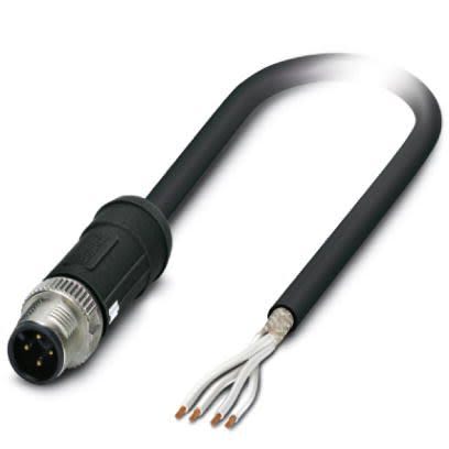 Phoenix Contact Male 4 way M12, Straight to Unterminated Sensor Actuator Cable, 5 m