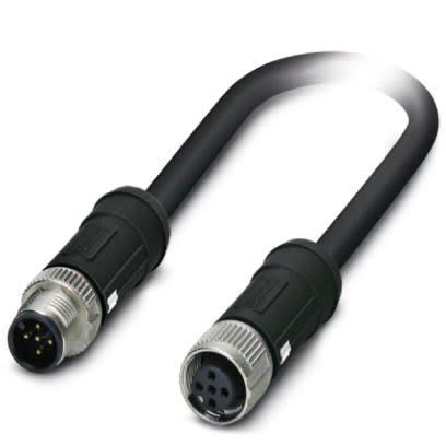 Phoenix Contact Male 5 way M12, Straight to Female 5 way M12 Sensor Actuator Cable, 2 m