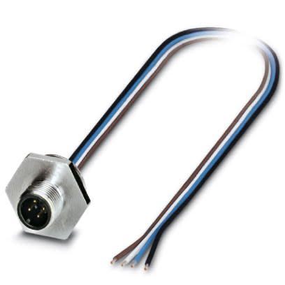 Phoenix Contact Male 4 way M12 to Female Free End Sensor Actuator Cable, 500 mm