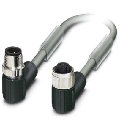 Phoenix Contact Male 5 way M12, Right Angle to Female 5 way M12 Bus Cable, 300 mm
