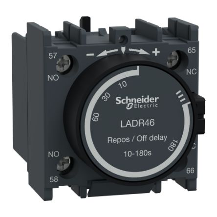 Schneider Electric Auxiliary Contact Block, 2 Contact, 1 NO/1 NC, TeSyS D, Front, 10 A, 690V, LADR46