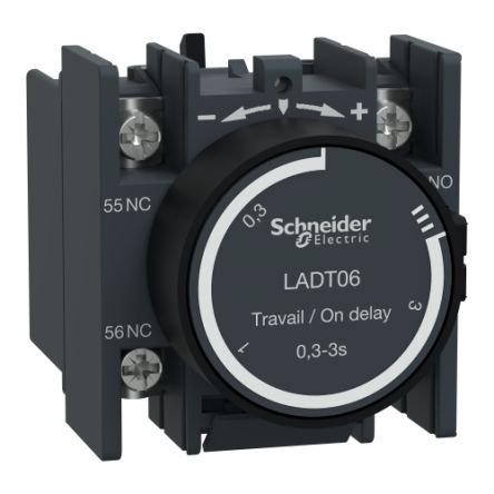 Schneider Electric Auxiliary Contact Block, 2 Contact, 1 NO/1 NC, TeSyS D, Front, 10 A, 690V, LADT06