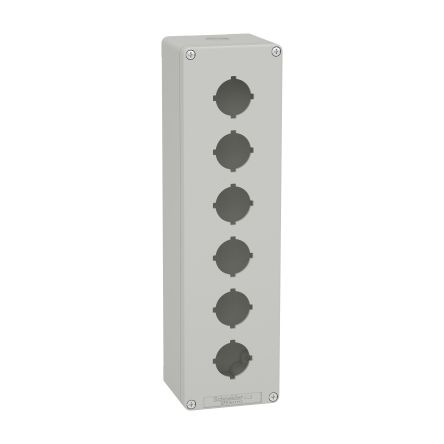 Schneider Electric Grey Die Cast Aluminium Harmony Empty Control Station - 6 Hole 30 mm Diameter