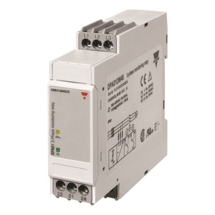 Carlo Gavazzi Monitoring Relay, 3 Phase, 208/690 V ac Monitor Range, 1 NO/1 NC, 208V ac, 690 V ac