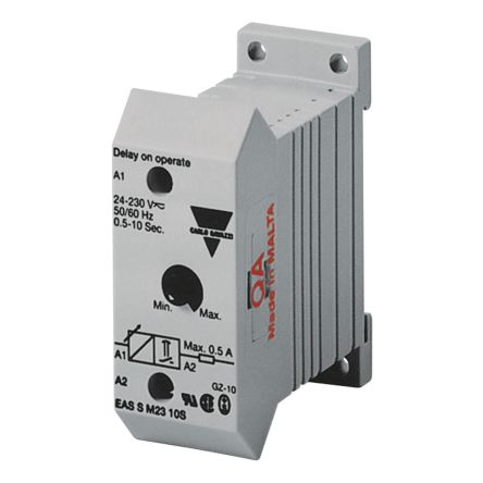 Carlo Gavazzi EAS S M23 10S F Series DIN Rail Timer Relay, 2-Contact, 24 to 230 V ac/dc 230V ac, 24 V ac, 0.5 to 10 s,