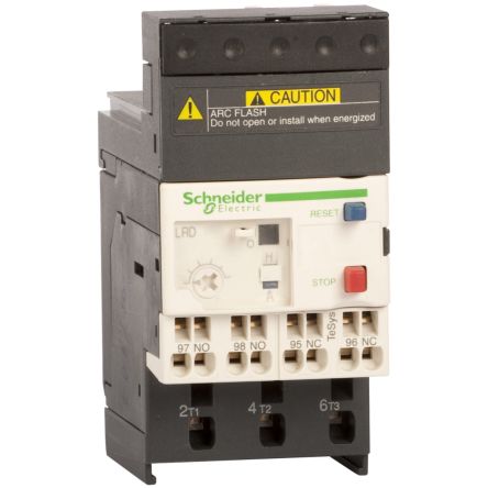 Schneider Electric, TeSyS LR Thermal Overload Relay 1 NO/1 NC, 10A, 7 A F.L.C, 5A Contact Rating
