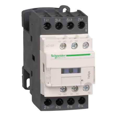 Schneider Electric TeSyS D Contactor, 220V ac Coil, 4-Pole, 1 NO/1 NC, 690V