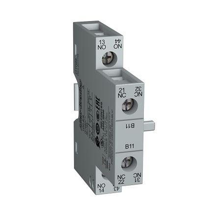 Allen Bradley Auxiliary Contact, 2 Contact, 1 NO/1 NC, Side, 12 A, 100-ESB11