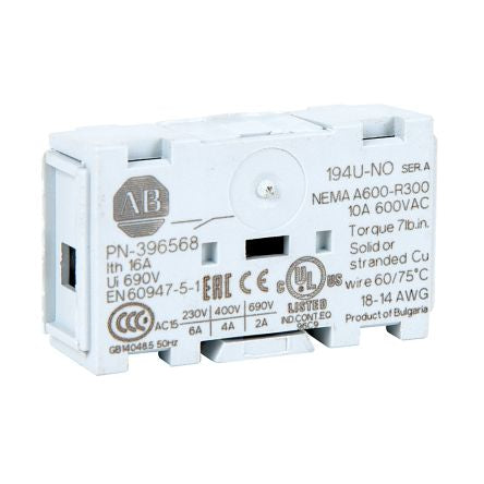 Allen Bradley Switch Disconnector Auxiliary Switch NO, 194U Series for Use with 194U Series Disconnect Switches