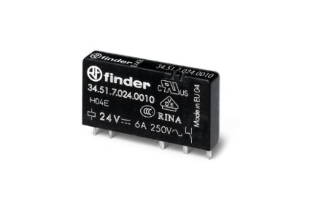 Finder 34 Series Industrial Relay, 10 A Load, PCB Mount, 400 V ac Load