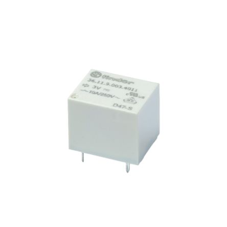 Finder PCB Relay, 3V dc Coil, 10A Switching Current, SPDT