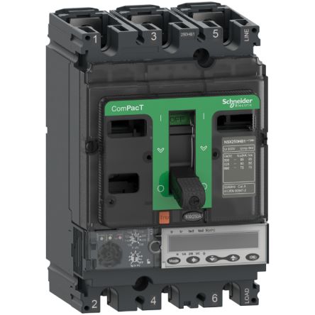 Schneider Electric, ComPact, ComPacT NSX Molded Case Circuit Breaker 3-Pole 100A, Breaking Capacity 200 kA, Fixed