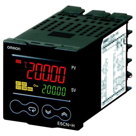 Omron E5CN Panel Mount Temperature Controller 2 Input, 2 Output Solid State Relay 24V ac/dc PID Controller