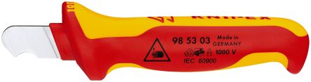 Knipex Cable Knife VDE/1000V Approved, 170 mm Overall, 28 mm Blade Steel