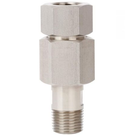 WIKA 11148144 Hydraulic Fitting Male NPT, Stainless Steel, 0.5 in Hose ID