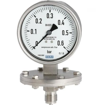 WIKA DN 50 Pressure Gauge, 100 mm, 25 bar