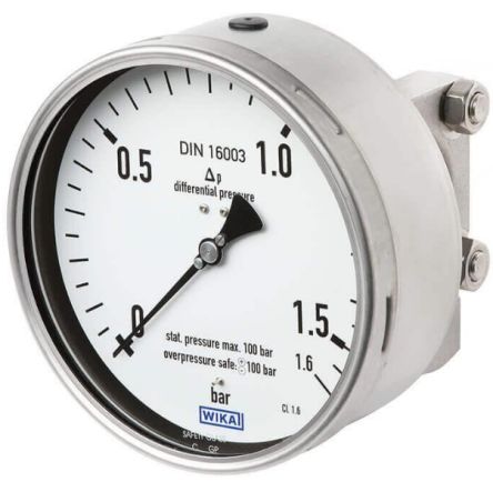 WIKA G 1/2 Female Differential Pressure Gauge, 160 mm, 6 bar