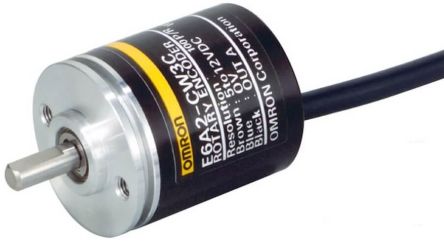 Omron E6A2-C Series Incremental Incremental Encoder 24V, 200 ppr ppr, NPN Open Collector Signal, 4 mm Shaft