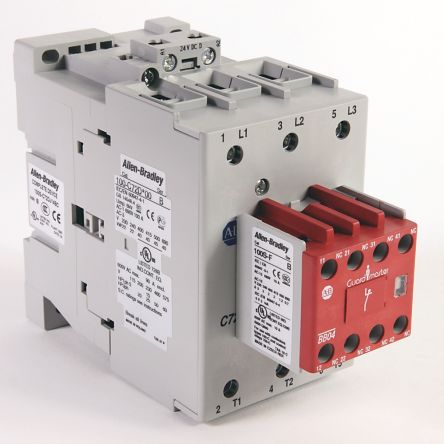 Allen Bradley 100S-C Contactor, 24V dc Coil, 3-Pole, 72 A, 40 kW 24V dc, 3 NO, 690V ac