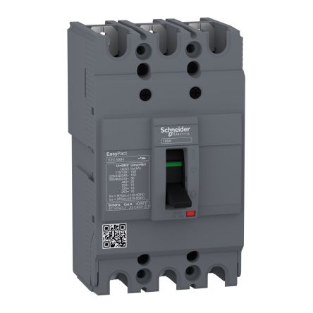 Schneider Electric, EasyPact, EZC250H Molded Case Circuit Breaker 3-Pole 80A, Breaking Capacity 30 kA, Fixed