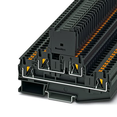 Phoenix Contact 3211899 PTTB 4-HESILED 60-EX (5X20) Series Modular Terminal Block Black, 4mm², 1-Level