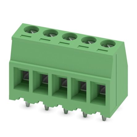 Phoenix Contact MKDSD Series PCB Terminal Block, 5-Contact, 3.81 mm Pitch, Through Hole, 1 Row