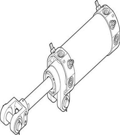 Festo Pneumatic Piston Rod Cylinder - 80 mm Bore, 125 mm DW Series, Double Acting Acting