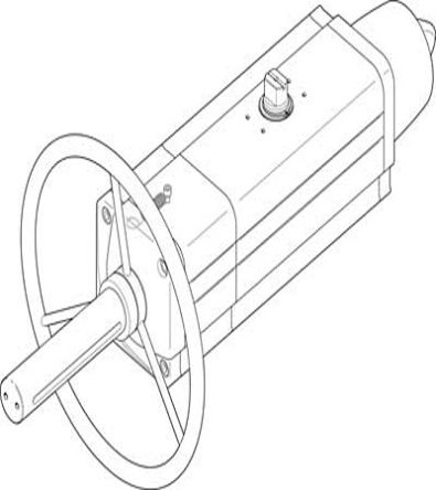 Festo DAPS Series 8.4 bar Single Acting Action Rotary Actuator, 90 °