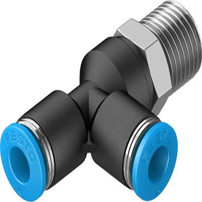 Festo R 1/4 Male, 153119, Push-in Fitting Polyoxymethylene (Release Ring), Polybutylene Terephthalate, Nitrile Rubber,
