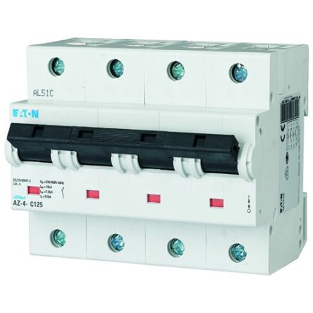 Eaton AZ xEffect Miniature Circuit Breaker, 4-Pole, 125A, Type B, 400V ac AC