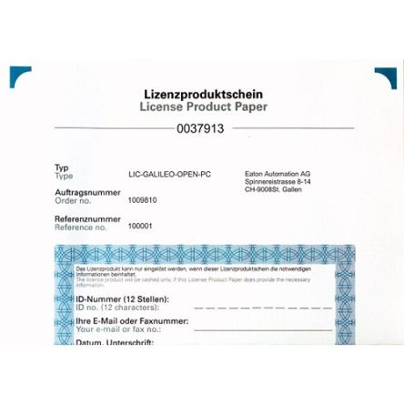 Eaton 140385 LIC-GALILEO-OPEN-PC License, LIS