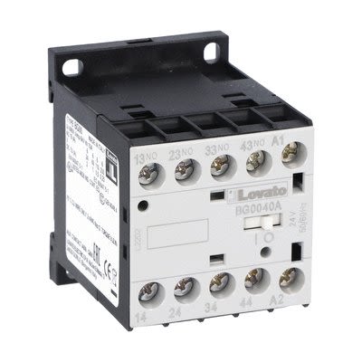 Lovato Auxiliary Contact, 4 Contact, 4 NO, BG00, DIN, 10 A, 11BG0040A04860
