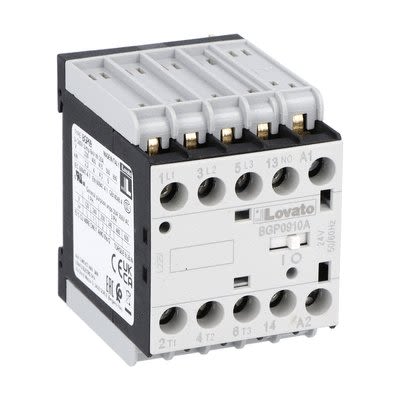 Lovato BGP09 Contactor, 48V ac Coil, 3-Pole, 9 A, 22 kW, 1 NO, 690V