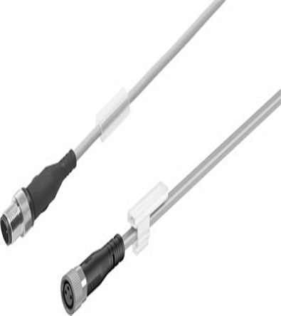 Festo Female 3 way M8, Straight to Male 3 way M12, Straight Circular Connector, 1 m