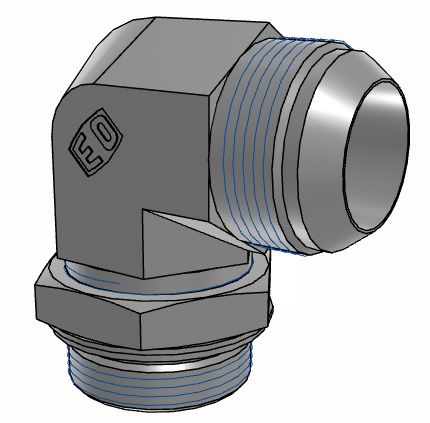Parker 20M42C8OMXS Hydraulic Fitting Male, Steel, 42 mm Hose ID
