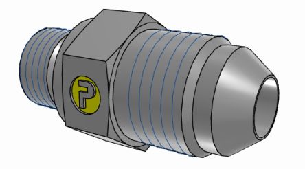 Parker 5M10F82EDMXS Hydraulic Fitting Male, 37 °, Steel, 10 mm Hose ID