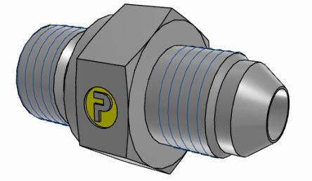 Parker 5M14F82EDMXS Hydraulic Fitting Male, 37 °, Steel, 14 mm Hose ID