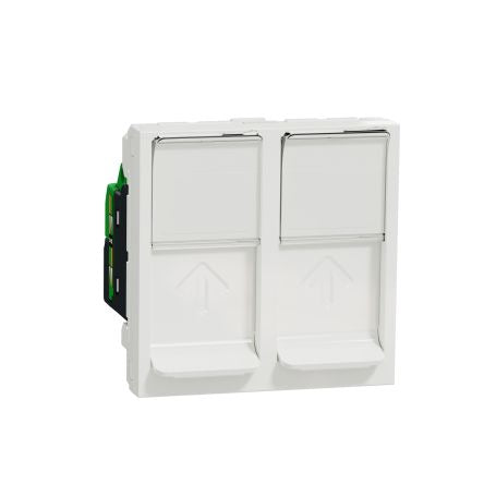 Schneider Electric Unica Series RJ45 Socket Female, Flush, Cat6 STP Shield Rectangular 1 Port 8 Way